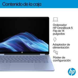HP 14-FP0007NSX ULTRA 5 325 512GB 16GB 14.0IN WIN11 120U 35,6 cm (14") Pantalla táctil 2K LPDDR5-SDRAM SSD Wi-Fi 6 (802.11ax) Windows 11 Home Azul