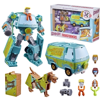 Set figuras hasbro transformers scooby doo mysterious prime and automutt