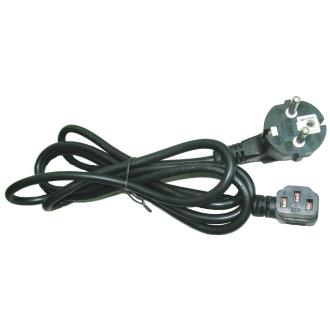 Cable de alimentación Schuko 1.8m acodado negro