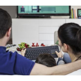 Teclado inalámbrico Logitech K400 Plus con touch negro