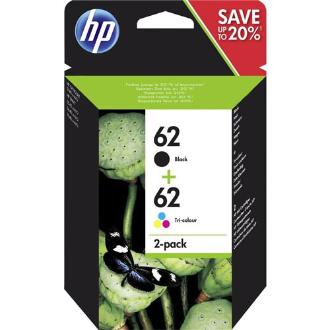 Pack 2 cartuchos HP 62 color y negro