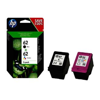 Pack 2 cartuchos HP 62 color y negro