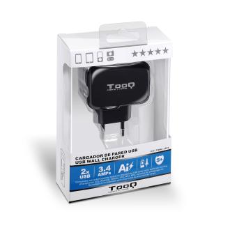 Cargador USB TooQ 2xUSB 5V 3.4A negro