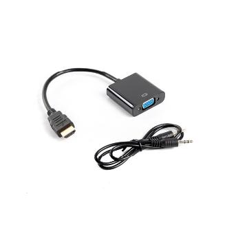 Adaptador Lanberg HDMI macho a VGA hembra con audio negro