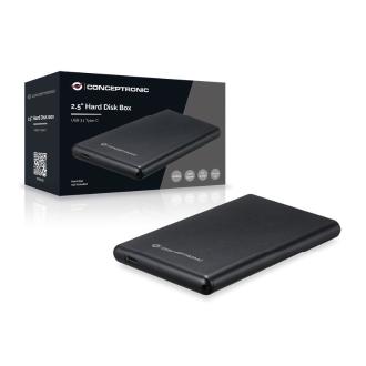 Caja externa Conceptronic HDE02B 2.5" USB tipo c negro