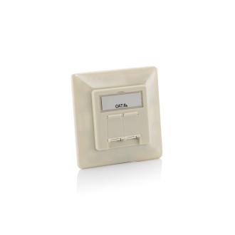 Kit 5 unidades roseta Cat6A empotrar blanco perla