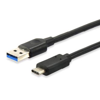 Cable Equip USB-A 3.1 macho a USB tipo C macho 1m 3A negro