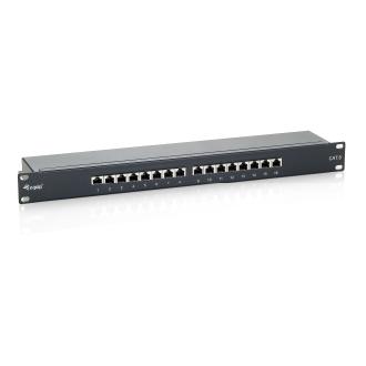 Patch panel 16 puertos Cat6 apantallado negro