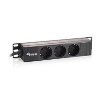 Regleta alimentación Equip rack 10" 1U 3 tomas shucko