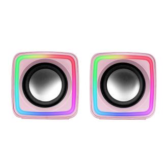 Altavoces 2.0 Mars Gaming MSCUBE 8W RMS RGB rosa