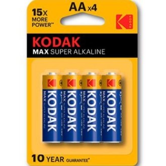 Pila Kodak Super Alcalina Max LR6 AA pack 4 unidades