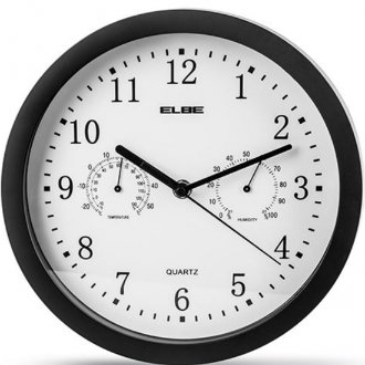 Reloj analógico RP1005N pared negro 25cm temperatura / humedad