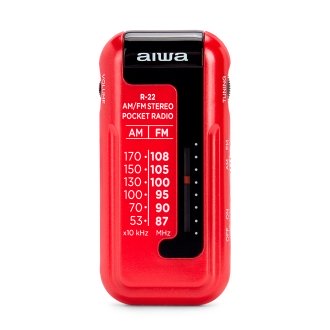 Radio mini Aiwa R-22RD AM/FM Hyperbass rojo