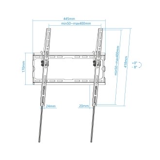 Soporte de pared TooQ LP1071T-B 32" a 70" inclinable negro