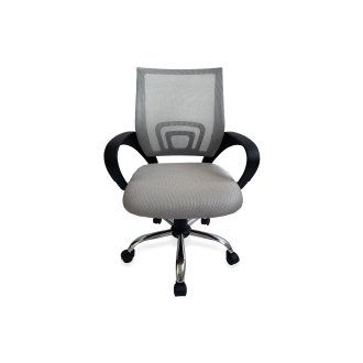SILLA DE OFICINA EQUIP DE MALLA COLOR GRIS CLARO 