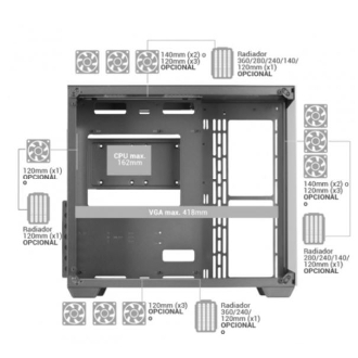 Caja torre E-ATX Mars Gaming MCV4 XXL blanco
