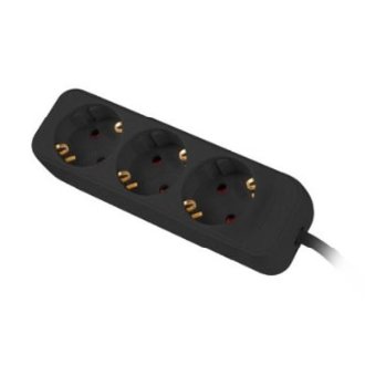 Regleta lanberg 3 tomas schuko negra 1.5mt