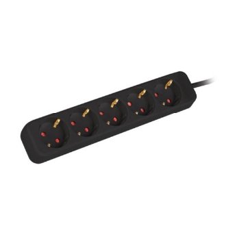 Regleta lanberg 5 tomas schuko negra 1.5mt