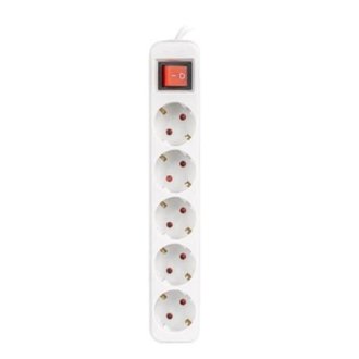 Regleta lanberg 5 tomas schuko con protecion blanca 1.5mt