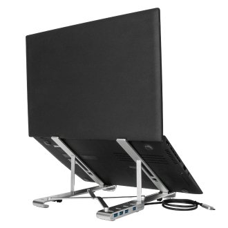 Base para portátil Targus con hub integrado 4xUSB-A plata
