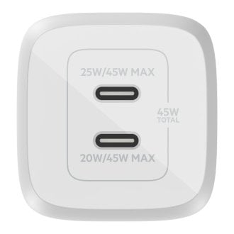 Cargador doméstico Belkin 2xUSB Tipo C Gan Boost Charge Pro 45W (25W + 20W)