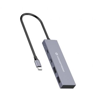 Hub tipo C Conceptronic 2 puertos USB 3.2 USB tipo C, 2 puertos USB-A aluminio