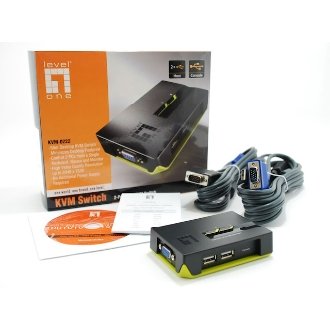 KVM LEVEL ONE V/T/M 1a2 CUPs VGA USB CABLES INCLUIDOS