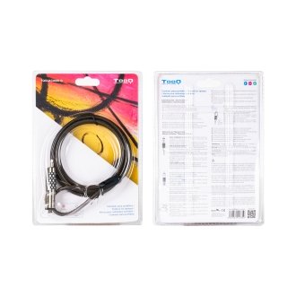 Cable seguridad de portatil tipo nano TooQ con combinación 1.5m