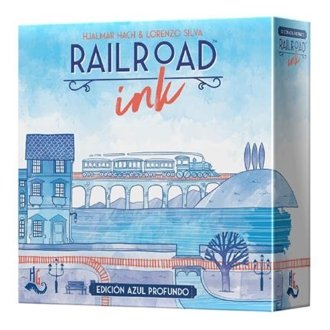 Railroad Ink: Edición Azul Profundo - Juego de Mesa de Estrategia para Familias y Amantes de los Juegos