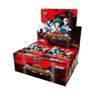 My Hero Academia - Juego de Cartas Coleccionables Booster Pack Crimson Rampage 24 Unidades para Jóvenes de 14 Años en Adelante