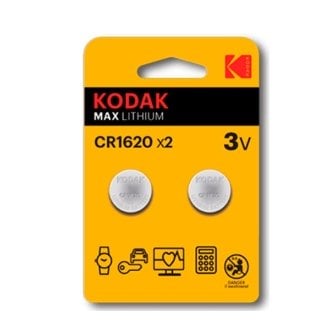 Pila Kodak botón litio CR1620 3V blister 2 unidades