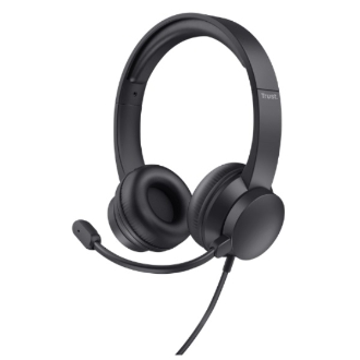 Auriculares Trust HS-260 con micrófono plegable USB negro