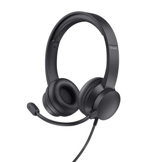 Auriculares Trust Ayda con micrófono plegable USB negro