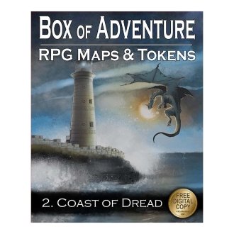 Loke Battlemats Box of Adventure: Coast of Dread - Juego de Mesa de Fantasía RPG para Mayores de 14 Años