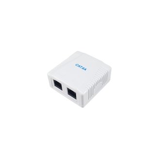 Roseta de superficie Equip 235216 Cat6A 2 hembra RJ45 blanco