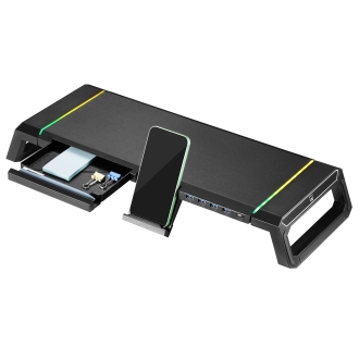 Elevador de monitor Ewent ew1268 con cajon y soporte para smartphone