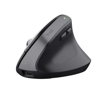 Ratón inalámbrico Trust Ergo Bayo II+ ergonómico vertical carga USB-C negro