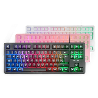 Teclado H-Mech Gaming Mars Gaming MK023 TKL con iluminación RGB negro