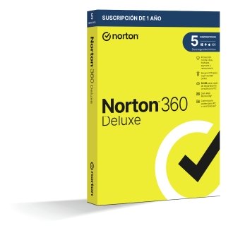Antivirus Norton 360 Deluxe 50gb español 1 usuario 5 dispositivos 1 año caja