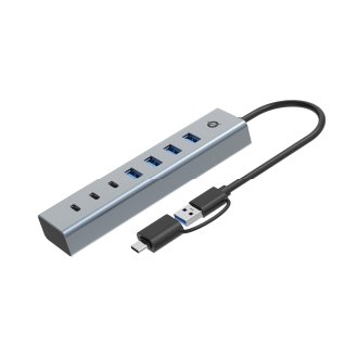 Hub Usb 3.0 Conceptronic 4xUSB-A / 3xUSB-C conexión USB-C / A con alimentación