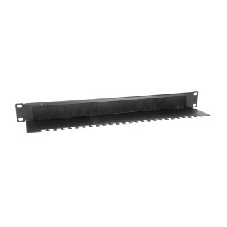 Panel pasacables con cepillo Equip 1U Con Barra De Soporte Rack19" negro