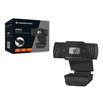 Webcam Conceptronic FullHD con micrófono Foco Fijo 3.6mm 30 Fps Angulo Vision 65º USB