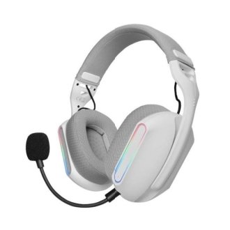 Auriculares bluetooth Mars Gaming Mhwpro 7.1 Tecnologia 3d Bt 2.4ghz Jack 3.5mm Argb Bat 40h blanco