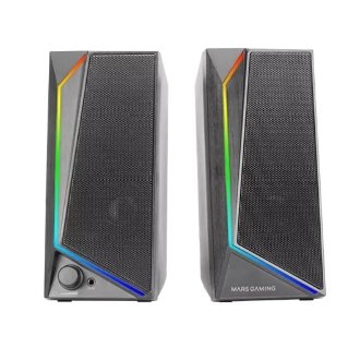 Altavoces 2.0 Mars Gaming Ms72 Black 15w Jack 3.5mm Iluminacion Rgb Control De Volumen Entrada Jack