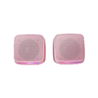 Altavoces 2.0 Mars Gaming MSROP rosa 10W USB + jack control de volumen RGB