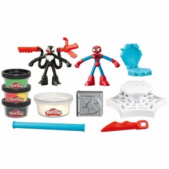Juego hasbro play - doh spiderman launch and slice battle