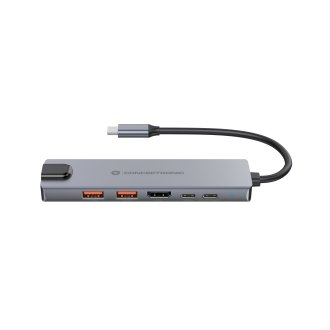 Docking USB tipo C 6 en 1 Conceptronic 1xHDMI 2xUSB-A 3.1 1xUSB-C 2xUSB-C PD 140W 1xRJ45