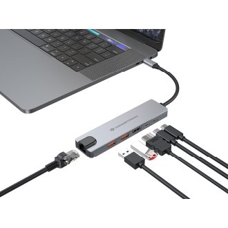 Docking USB tipo C 6 en 1 Conceptronic 1xHDMI 2xUSB-A 3.1 1xUSB-C 2xUSB-C PD 140W 1xRJ45