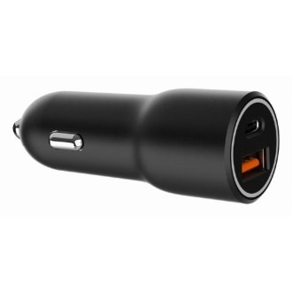 Cargador de coche Gembird 1xUSB TIPO C 1xUSB 38W negro