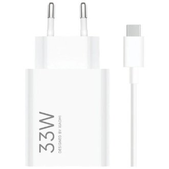 Cargador de carga rápida Xiaomi 33W blanco + cable USB-A a USB-C
